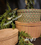 #TGCMO Primitive "Aged" Oval Reproduction Pantry Boxes Set of 3