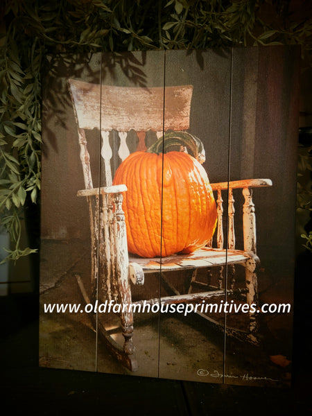 #BB600A "Rocking Chair Pumpkin" Pallet Print