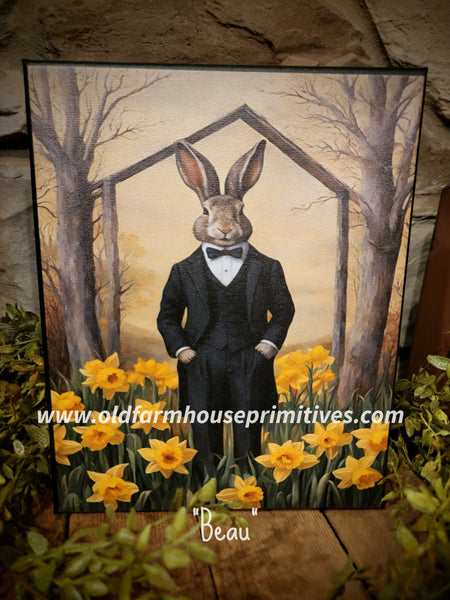 #HGC1026 "BEAU" Rabbit 8x10 Canvas Print