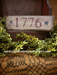 #BWS818WH Primitive Cream"1776" Wood Sign