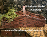 #WHVB-TR Primitive "Tavern Red" Wildflower Basket