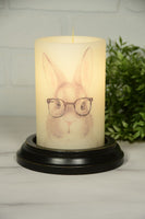 6VP-GBG/V  6In Gray Bunny Glasses -Candle Sleeve Vanilla