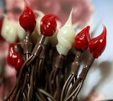 #W20B-CC/VK Hand Dipped Primitive "Country Cane" 20 Country Battery Operated String Lights