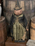 DAW-MRSHV  Primitive Mrs Harvester 🎃Pumpkin Head Witch Doll (MADE IN USA)