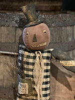 DAW-OSC  Primitive Hanging "Oscar" 🎃 Pumpkin Head Doll (MADE IN USA)