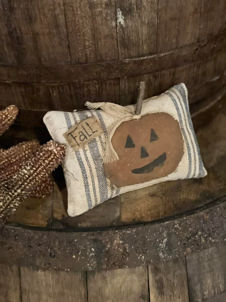 DAW-PPLW  Primitive Handmade Fall Harvest 🎃 Pumpkin Pillow (MADE IN USA)