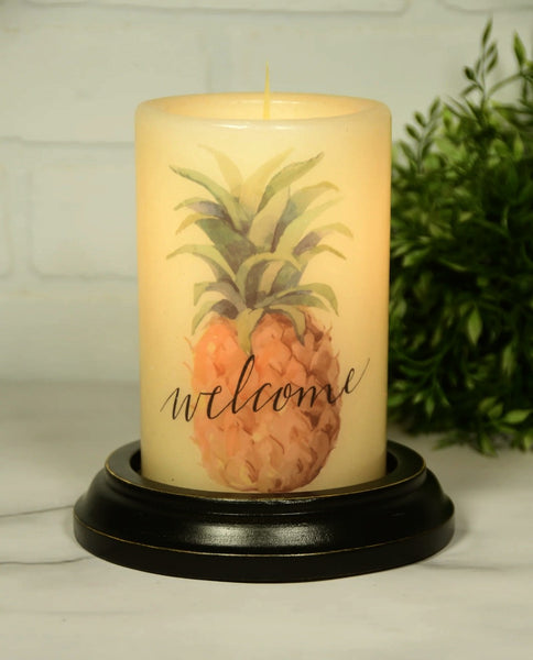 6VP-WBI/AV  Colonial "Welcome Pineapple" 🍍 Wax Candle Sleeve