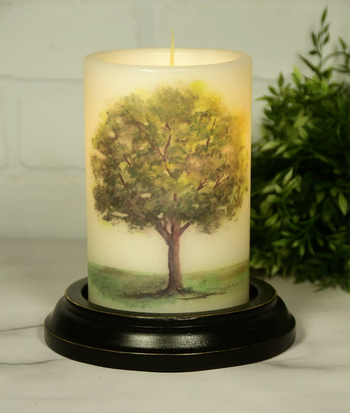 6VP-WST-SU/V   "Watercolor Tree"-Summer Wax Candle Sleeve