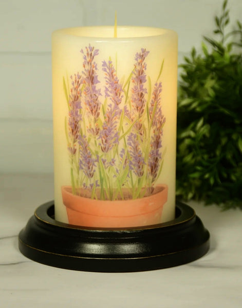 6VP-LAV/AV  "Lavender Pot" - Antique Vanilla Wax Candle Sleeve