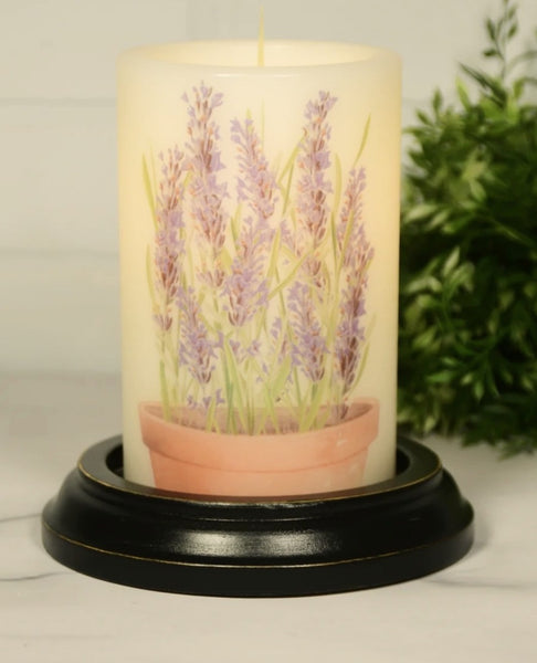 6VP-LAV/V  "Lavender Pot" - Vanilla Wax Candle Sleeve