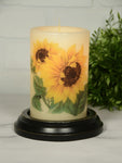 6VP-SU2/V  6 Inch "Vintage Sunflower"-Vanilla Wax Candle Sleeve