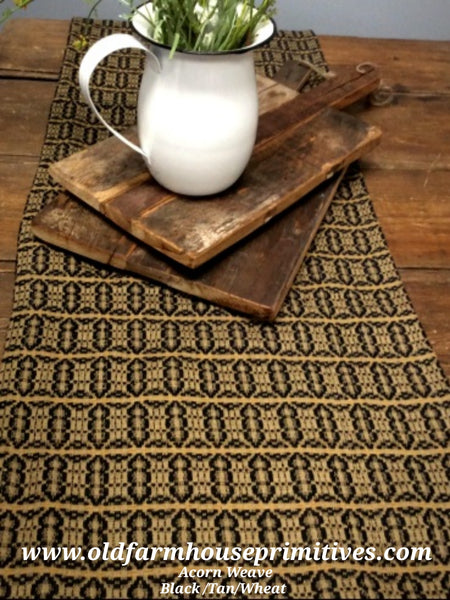 #PCT37 Acorn Weave Black, Tan And Wheat Woven Textile