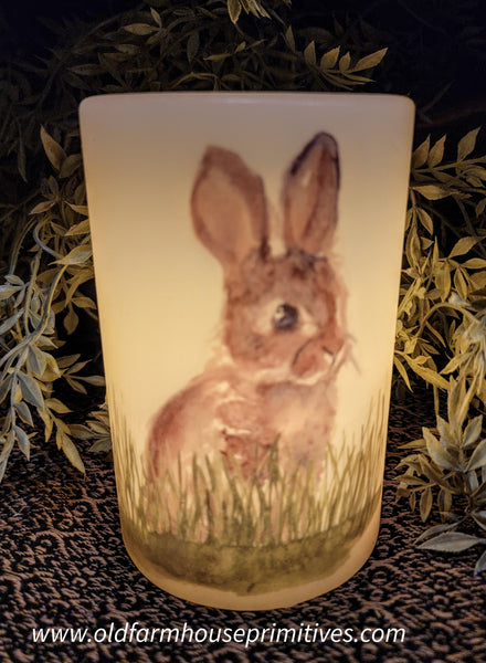 #CRD0023 Tall Rabbit 🐇 In Grass Candle Sleeve