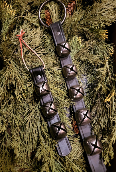 #BELLNKL Jingle Bell "Antique Nickel" Leather Bell Straps 🔔 MADE IN THE USA!