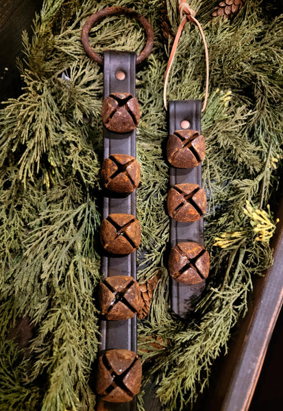 #BELLRST Primitive Jingle Bells "Rusty" Leather Bell Straps 🔔  MADE IN THE USA!