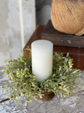 #LV4004 Hedgepath Leaves Candle Ring 3"