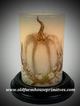 #CRDCS16 Primitive Fall "White Pumpkin" Antique Vanilla Wax Candle Sleeve (Made In USA)