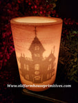 #CRDS8 Primitive Brown Sugar "Haunted House" Wax Candle Sleeve (Made In USA)