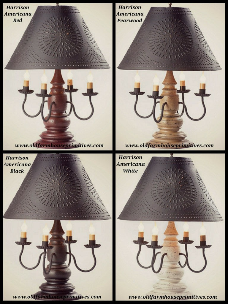 9158X Harrison Lamp with Shade In Americana Colors (Made In USA