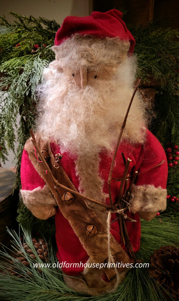 #PCHRSB Primitive Red Coat Santa with "Bell Sash"
