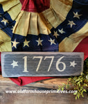 #BWS818 Primitive "1776" Wood Sign