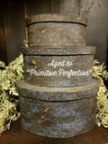 #TGBLO Primitive "Aged" Set of 3 Oval "Pantry" Boxes