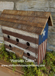#BHPAT Primitive "PATRIOTIC CABIN" Birdhouse MADE IN USA