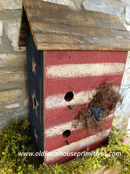 #BHLIB Primitive "LIBERTY" Birdhouse MADE IN USA