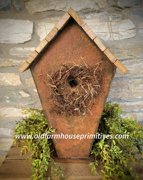 #BH2PKN Rustic Pumpkin "HAVEN" Birdhouse MADE IN USA