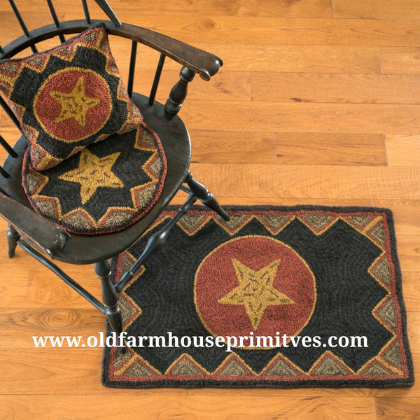 Primitive Star Rug PRIMITIVE DECOR – Old Farmhouse Primitives