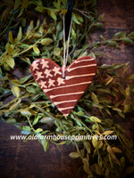 #SRW53 Americana Redware HEART ❤️ Ornament