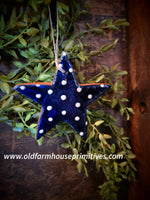 #SRW55 Americana Redware BLUE STAR  ornament