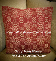 #RQ13RT29 Gettysburg Red/Tan 20x20 Pillow