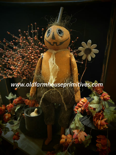 #RCAOF RUGGED CHIC "Primitive Pumpkin Boy" 🎃 with Wooden Pail"