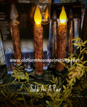 #PWC4 Primitive 2 Pack Dusk to Dawn Grunged Window Candle