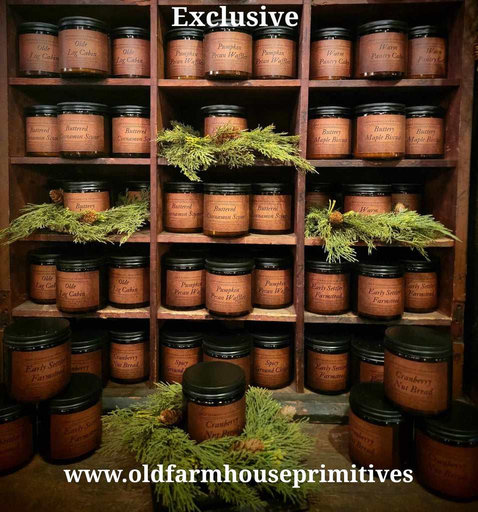 EXCLUSIVE! Old Farmhouse Primitives 16oz Soy Jar Candles ♥️ NEW SCENTS