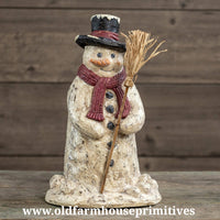 #WS182007 Snowman ⛄️ With Broom 🧹 13" Tall