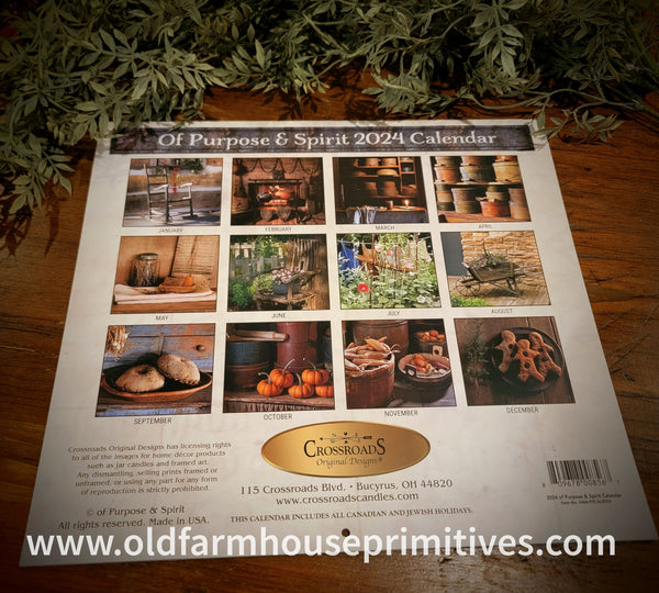 #WC24PS "A Primitive Past" 2024 Wall Calendar – Old Farmhouse Primitives