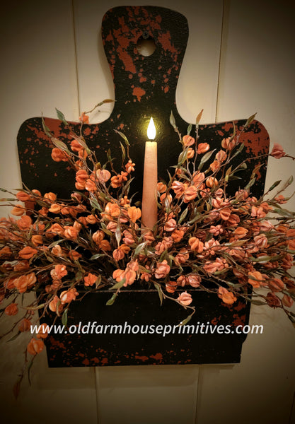 #WHCBB-P Cutting Board Style Wall/Door Box Black over Pumpkin