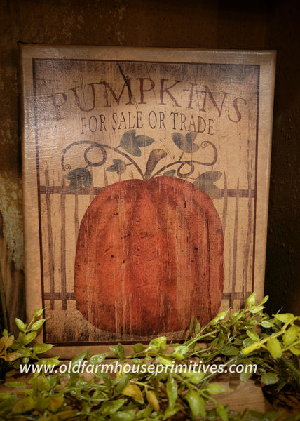 #VBD1241 "Pumpkins 🎃 For Sale Or Trade" Canvas Print