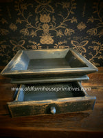 #BW12T Primitive Wood 12x12 Candle Tray with Drawer MADE IN USA!