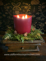#BW12T Primitive Wood 12x12 Candle Tray with Drawer MADE IN USA!