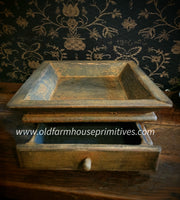 #BW12T Primitive Wood 12x12 Candle Tray with Drawer MADE IN USA!