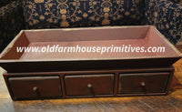 BPPT-BR primitive Barn Red "Push Thru" 3 Drawer Trencher