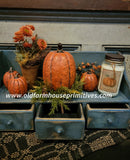 #BW3D-BL Primitive "Olde Blue" 3 Drawer Organizer