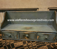 #BW3D-BL Primitive "Olde Blue" 3 Drawer Organizer