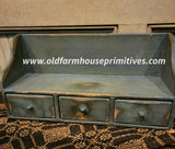 #BW3D-BL Primitive "Olde Blue" 3 Drawer Organizer