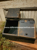 #BW2BC-DB Distressed Black 2 Bin Cubby MADE IN USA!