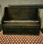 #BW2D-DB Distressed Black 2 Drawer Organizer MADE IN USA!