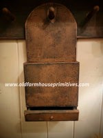 #BW52-PM Primitive Mustard Door Box With Drawer - MADE IN USA!